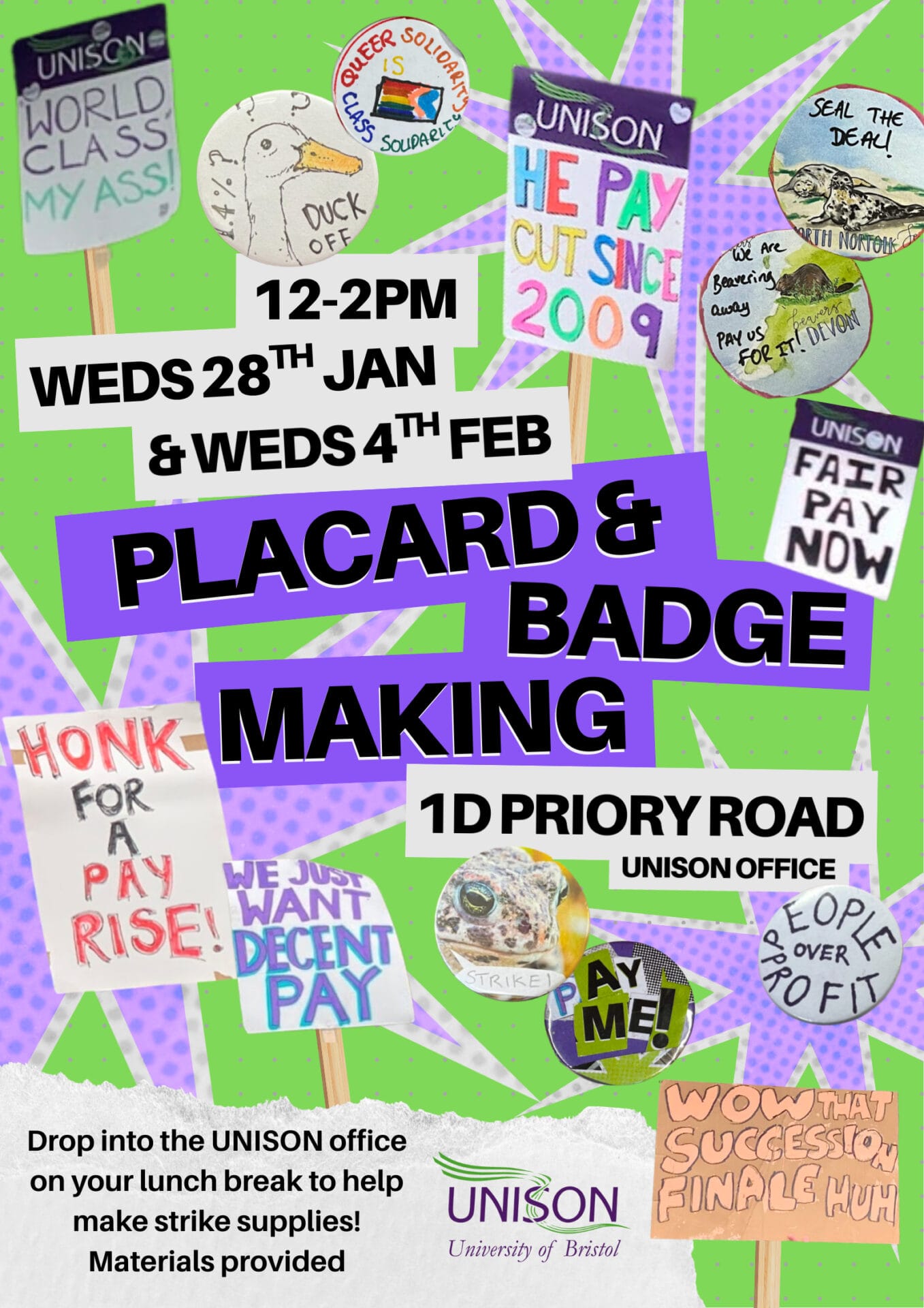 Strike placard & badge making!